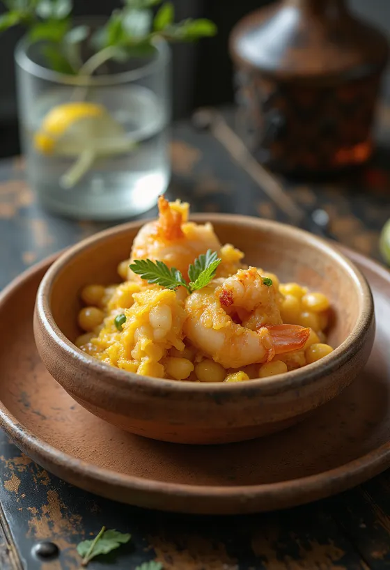 Acarajé with vatapá, crisp Brazilian dish with coconut sauce