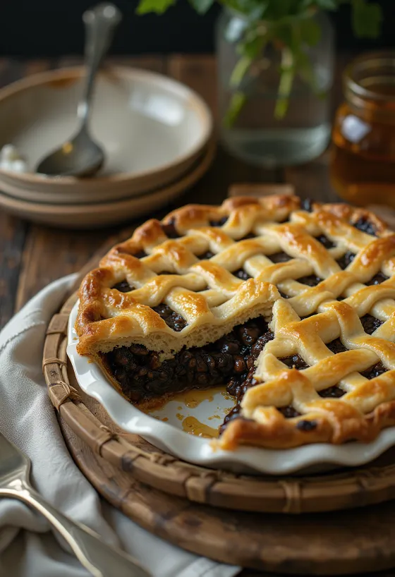 Honey and poppy seed pie served
