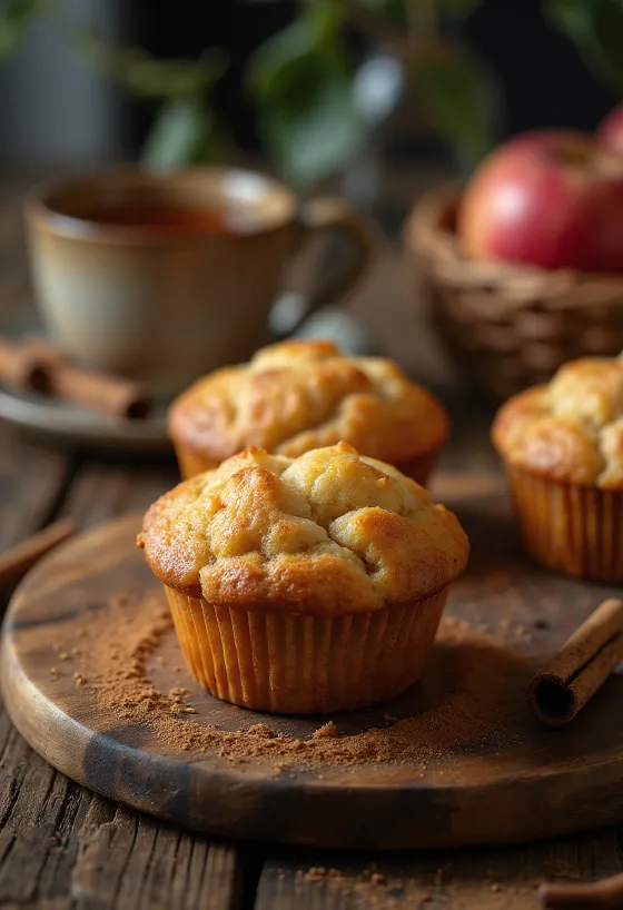 Apple cinnamon muffin served