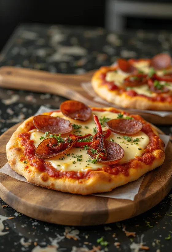 Diavola pizza with gorgonzola and chilli