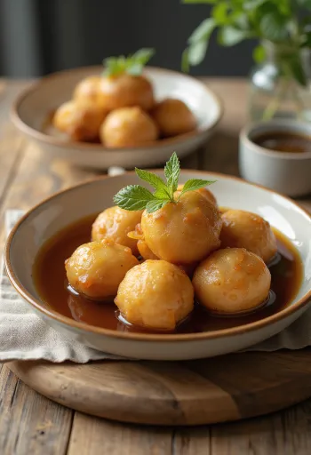 Sweet and Savoury Litti served, garnished with fresh coriander