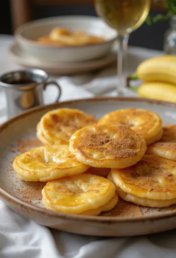 Banana Malpua, served with fresh banana slices