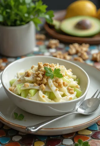 Crunchy celeriac cream salad served in a bowl