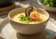 Chawanmushi with mirin, steamed egg dish with prawn and mushroom pieces