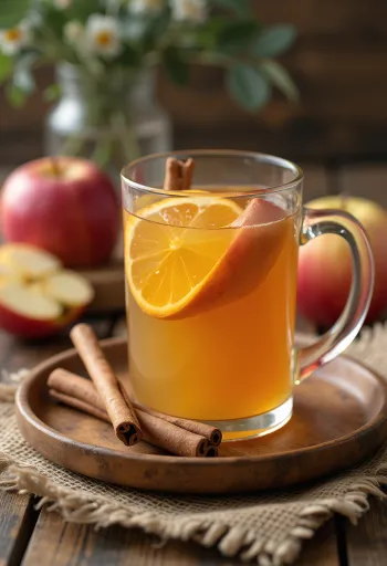 Cinnamon apple refresher cider served in glasses