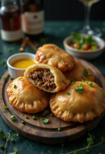 Lihapiirakka with chilli, in crispy dough served with fresh salad