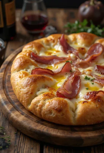 Ham and mozzarella focaccia served