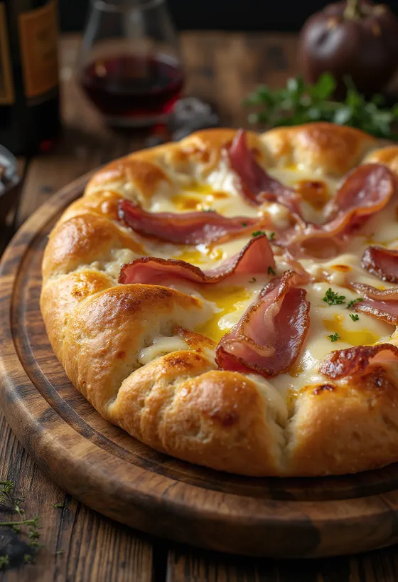 Ham and mozzarella focaccia served
