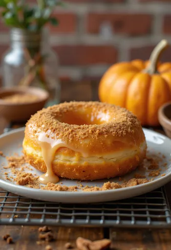 Pumpkin doughnut served