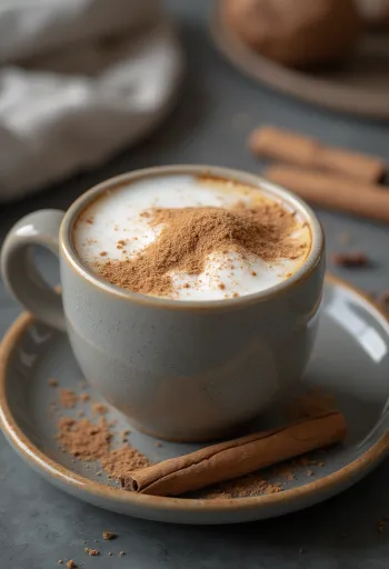 Cinnamon milk served in a glass