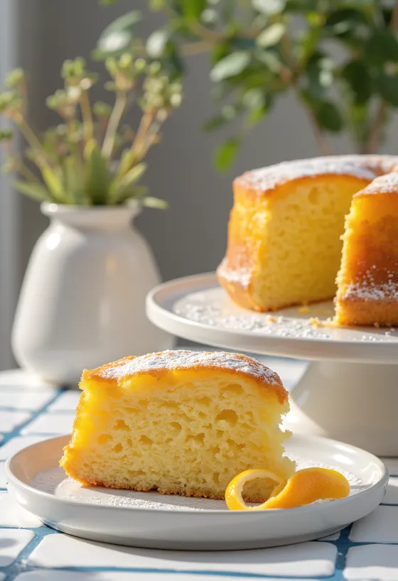 Orange cake served