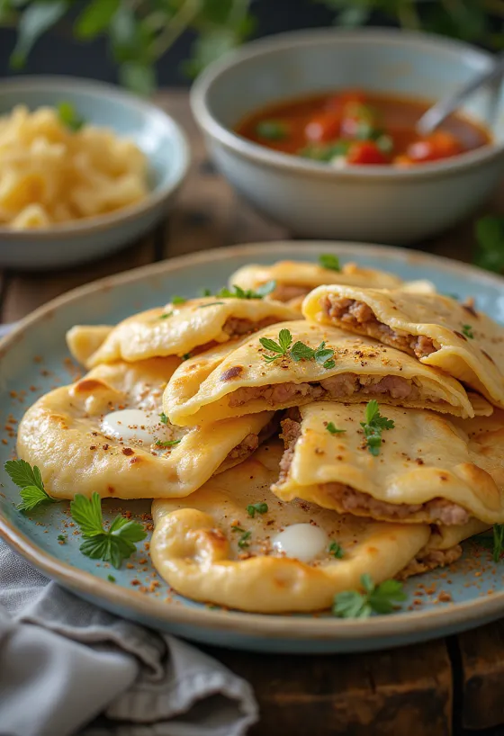 Qutab – Azerbaijani stuffed flatbread served