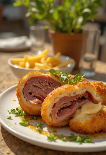 Cachopo Spanish stuffed beef served