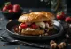 Chocolate burger served dessert style