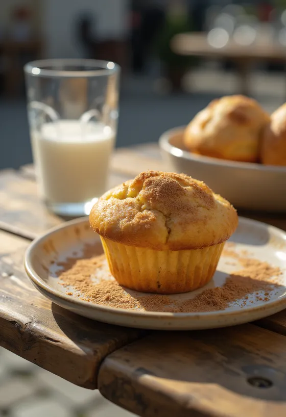 Cinnamon muffins served on a plate