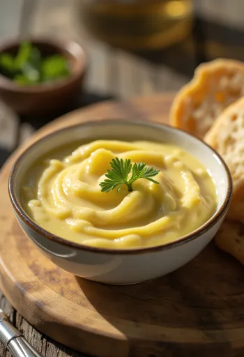 Alioli garlic sauce served with fresh bread