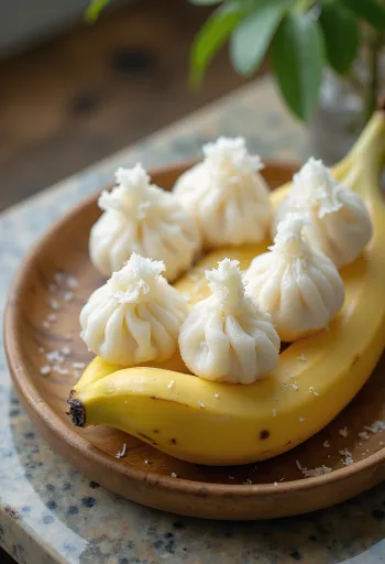 Thai coconut milk sweet dumpling steamed served