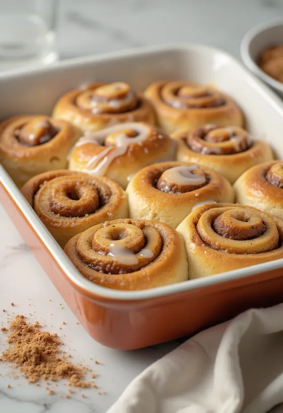 Cinnamon rolls served on a plate