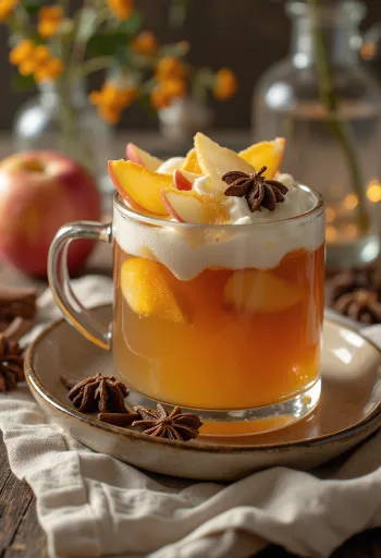 Mulled apple cider served in a glass
