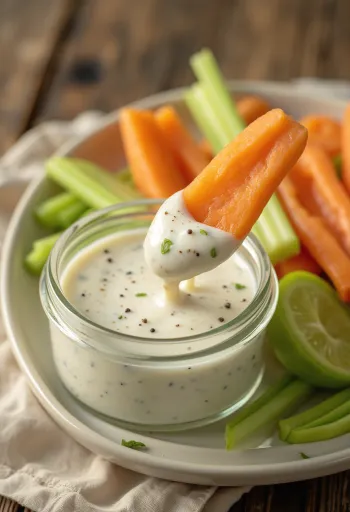 Ranch dressing served with fresh vegetables
