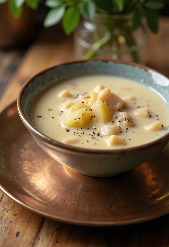 Cullen Skink served with potatoes, rich fish flavours