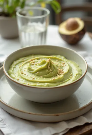 Sesame avocado sauce served