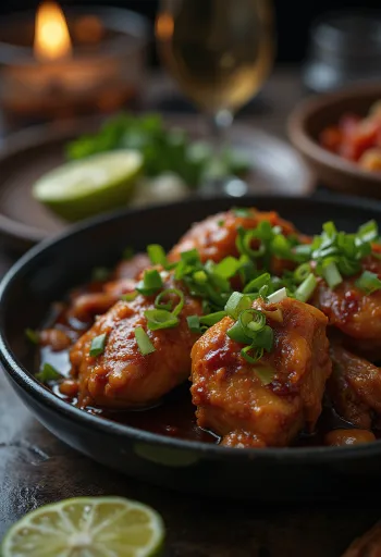 Spicy Adobo stew, chicken meat and rich spices