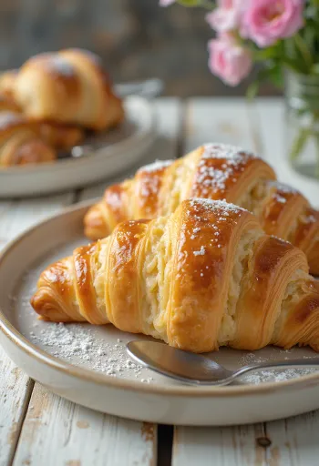 Freshly baked Argentine dulce de leche croissant