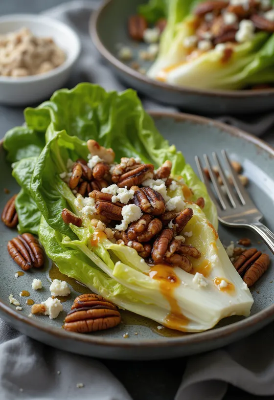 BBQ grilled pecan salad served