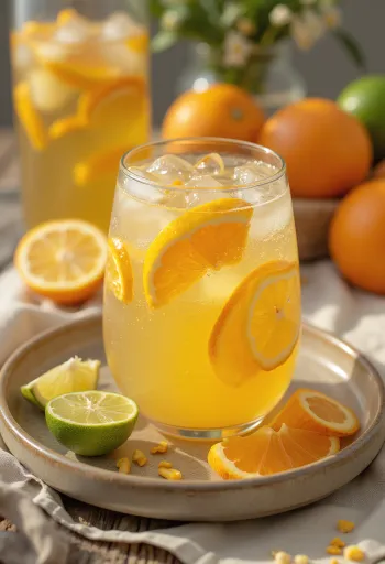 Refreshing citrus cider served fresh