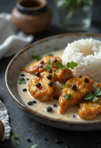 Coconut Chicken Adobo, rich and creamy in coconut milk with spices