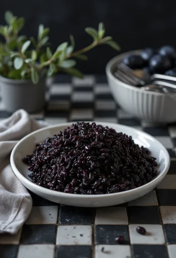 Black rice served