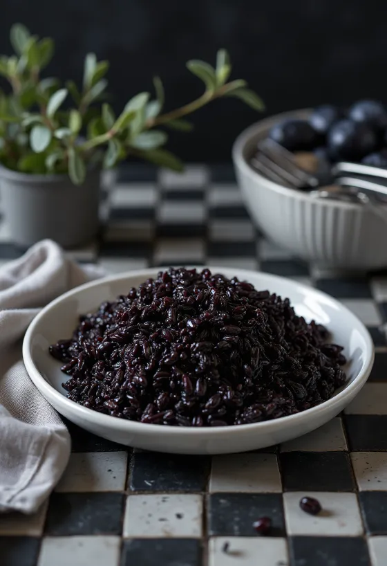 Black rice served