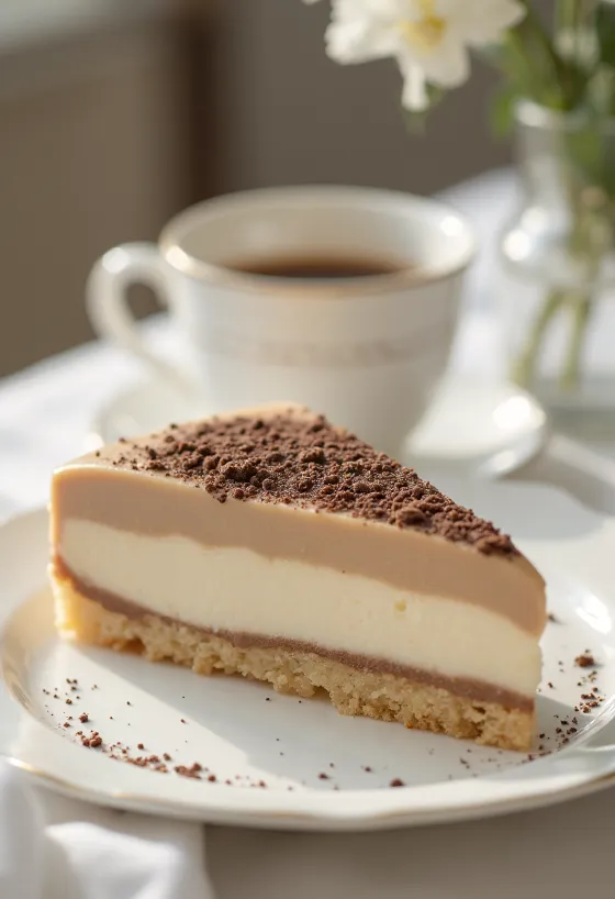 Chestnut cream cake in elegant setting