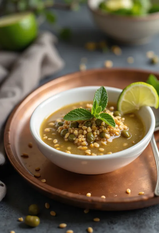 Caper sesame lime sauce served