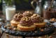 Turrón slices decorated with Nutella and hazelnuts