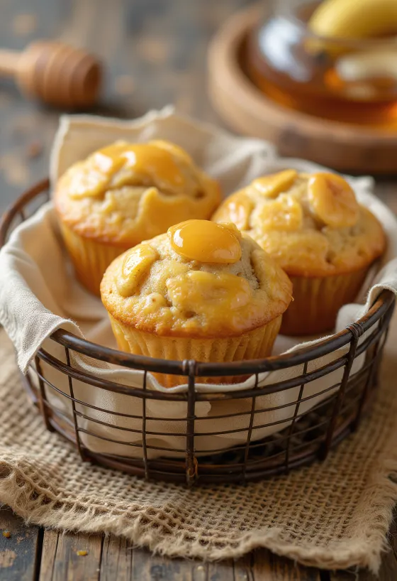 Banana honey muffin served