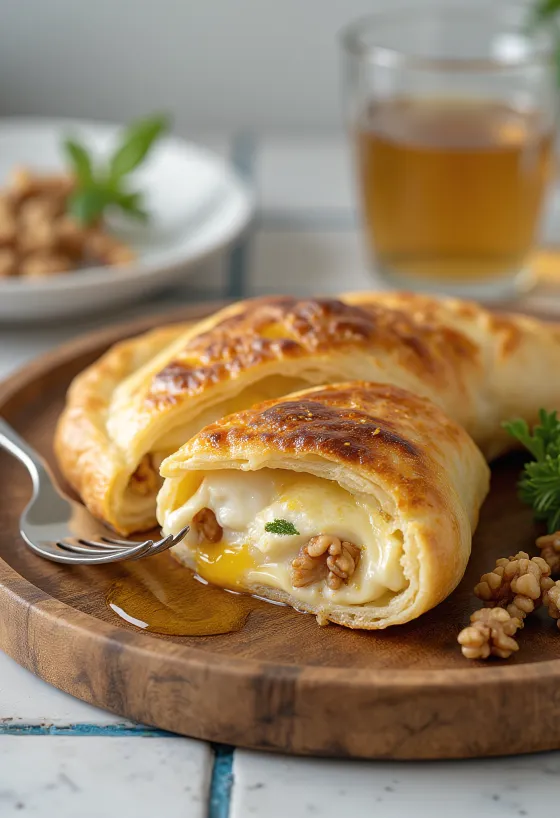 Freshly baked Goats' Cheese & Walnut Calzone