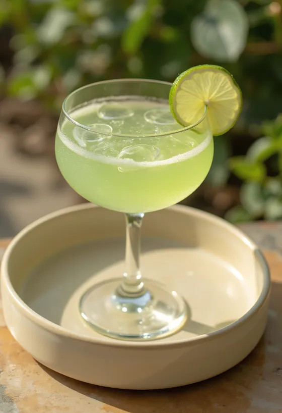 Daiquiri cocktail decorated with a lime slice