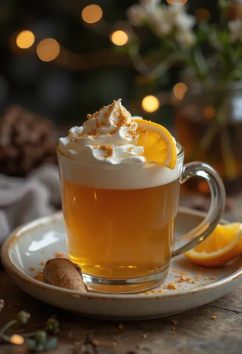 Spiced warm cider served in a glass