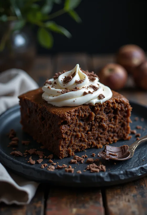 Gluten-free chestnut cake served