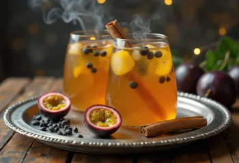 Passion fruit cider served in a glass