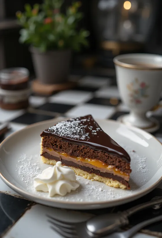 Sacher torte served