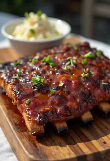 BBQ spare ribs served with caramelised sauce