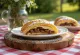 Walnut strudel served