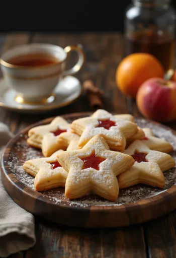 Cinnamon orange Linzer biscuits served