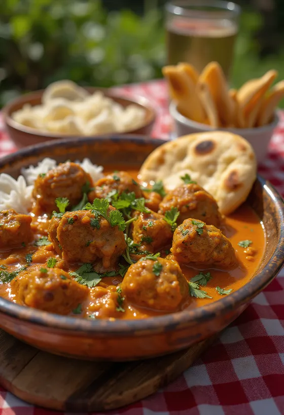 Lamb Balti Curry served with coriander