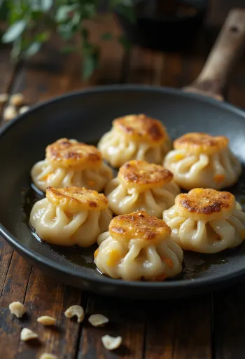 Paleo almond flour dumpling served