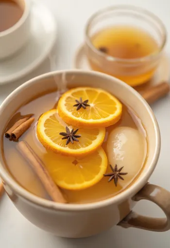 Honey and cinnamon cider in a mug