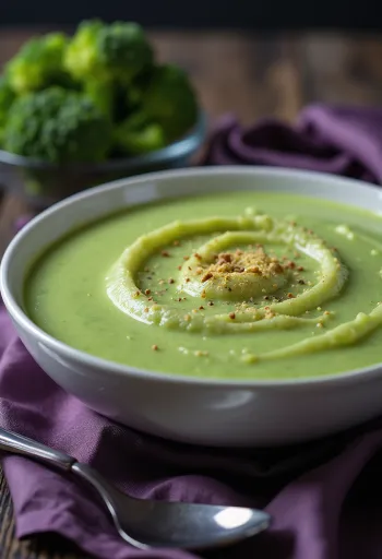 Creamy broccoli sauce served